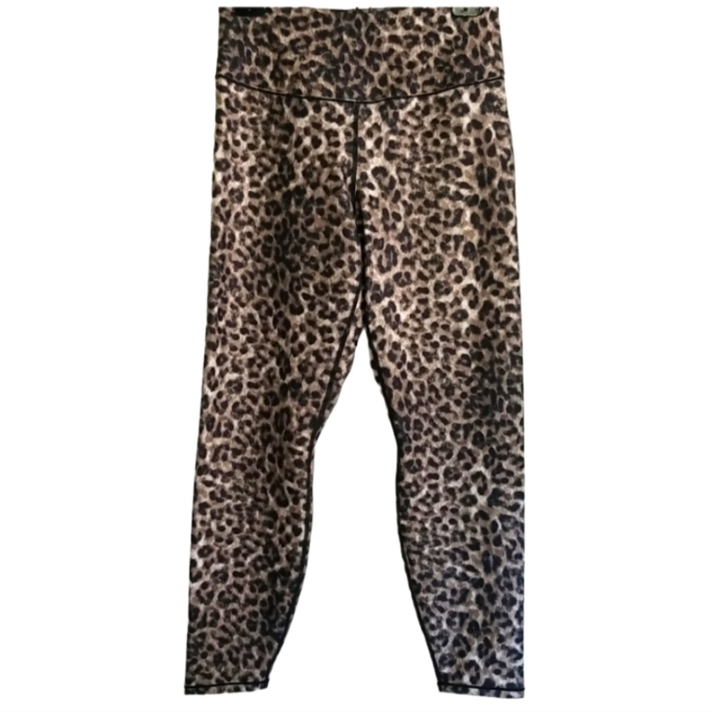 GOOD AMERICAN Eco Sheen Wild Cat Animal Print High Rise 7/8 Leggings NWT